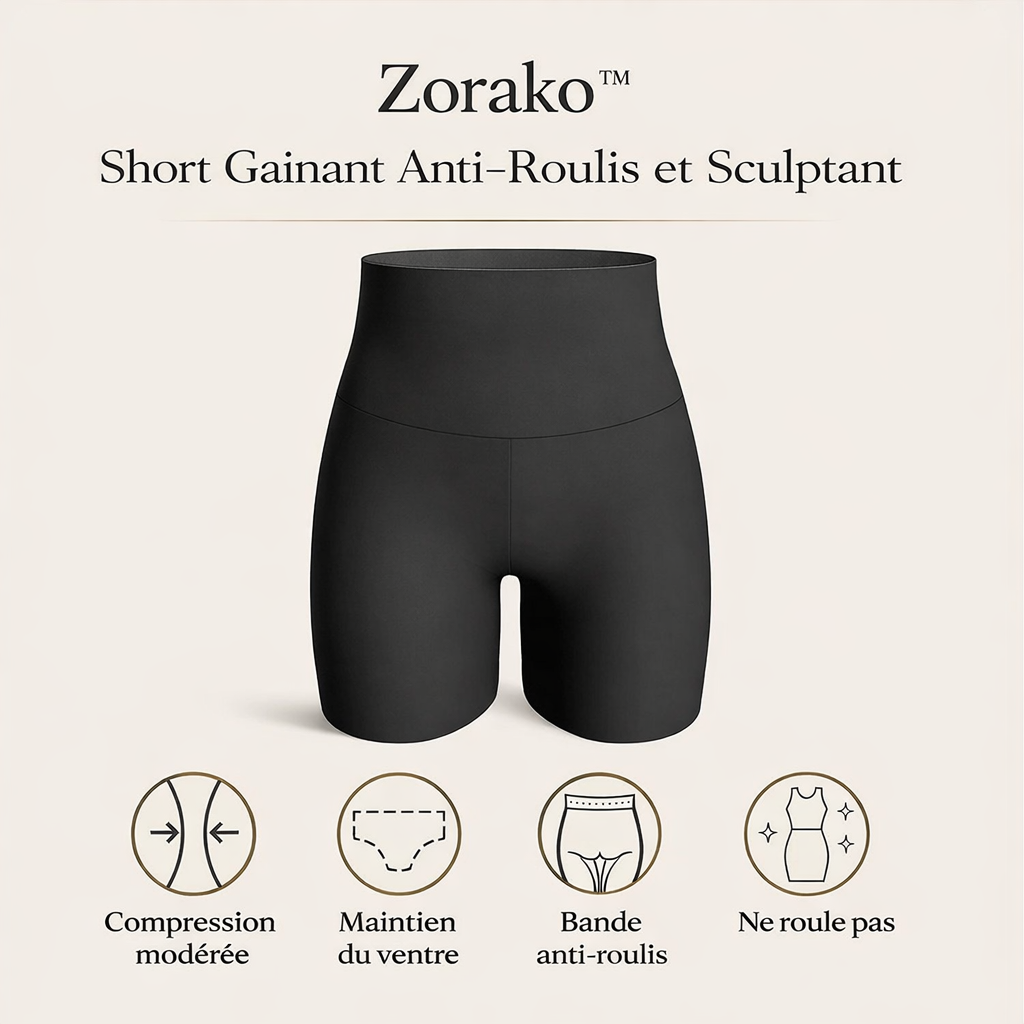 Zorako™ | Short Gainant Anti-Roulis et Sculptant
