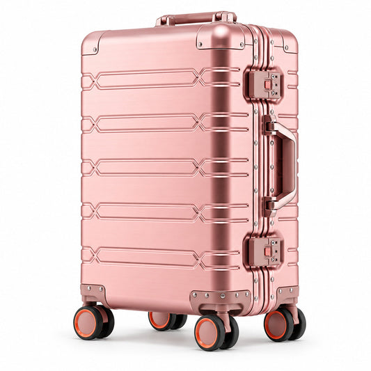 Aluminium-Koffer Hartschale in Roségold, Frontansicht