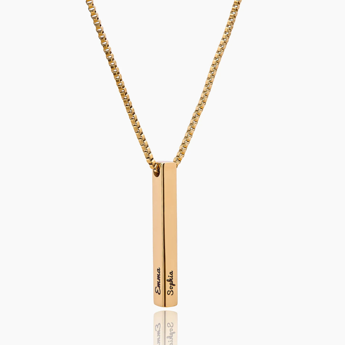 Collier Personnalisé – Barre Verticale Gravée avec Prénom